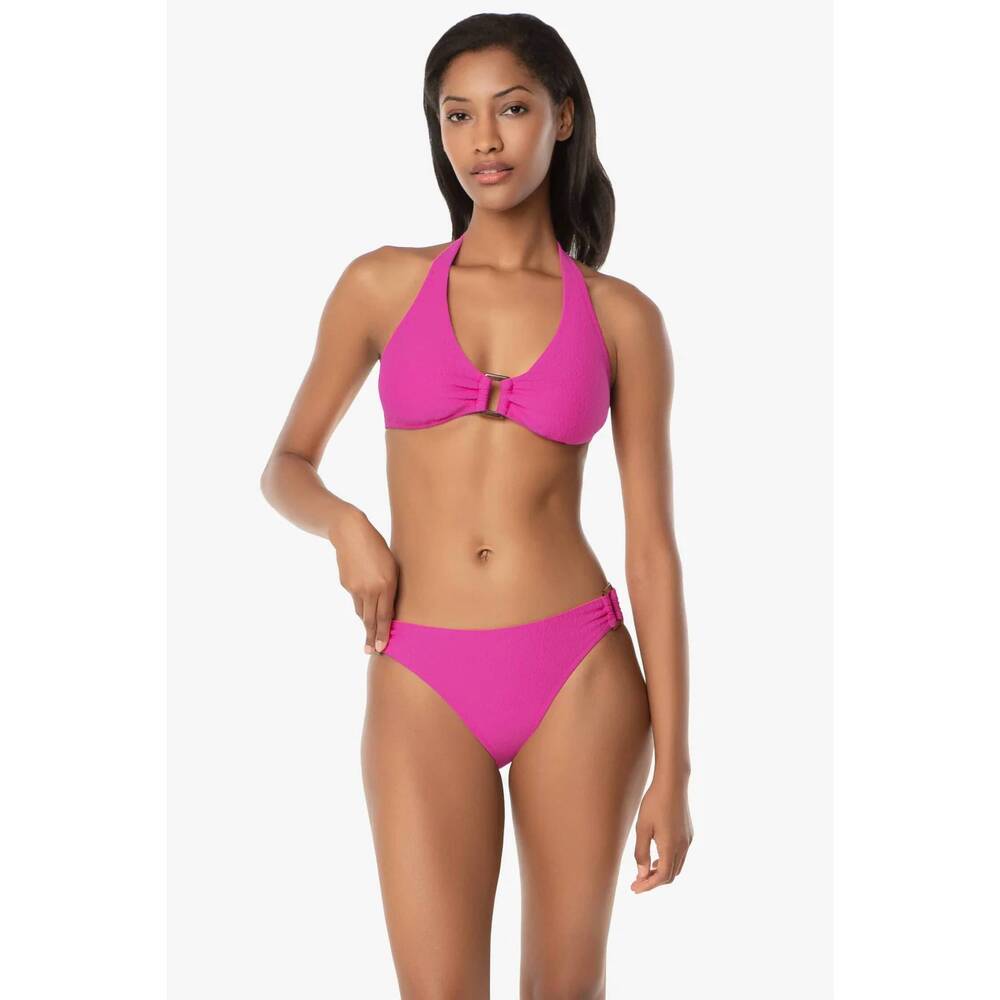 NEW HELEN JON women's tortoise hipster bikini bottom in raspberry